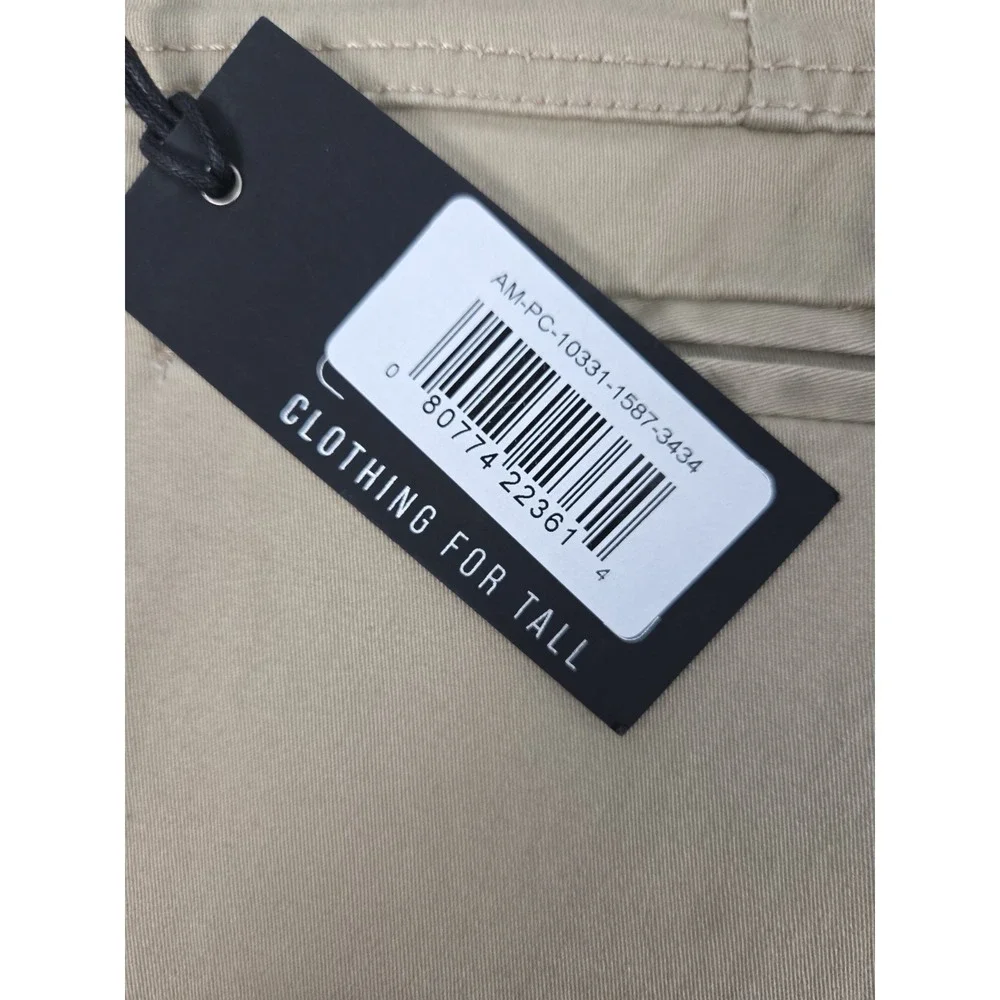 American Tall Khaki Chino Pants 34x34 Mason Semi Relaxed Stretch Comfort NEW
